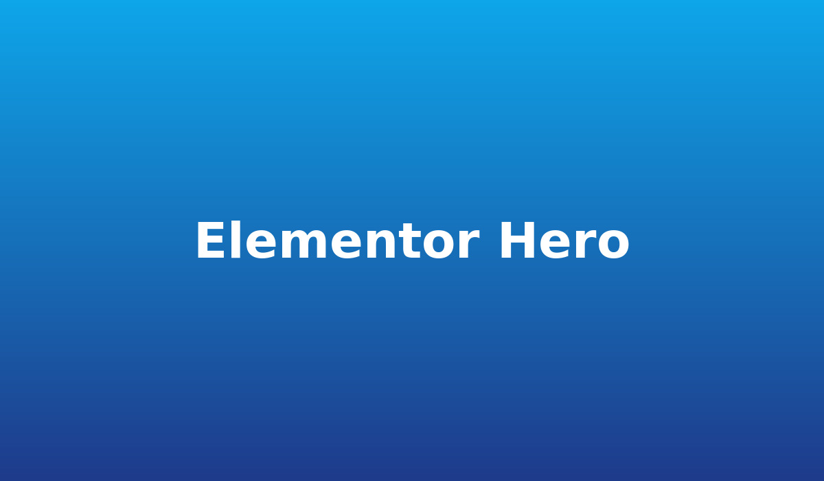 Elementor hero image